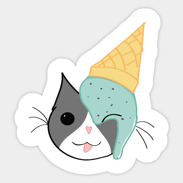 Ice Cream cat Sticker by Joyouscrook